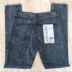 NWT CARMAR Destroyed Black Skinny Stretch Jeans 26